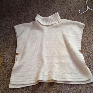 Womens GAP White Knitted Poncho Size: M/L
